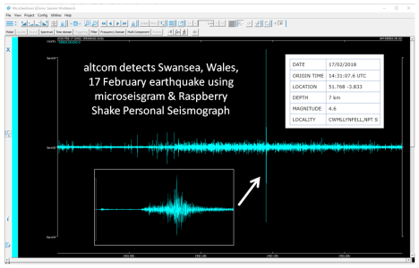 Swansea 17 February 2018 earthquake image